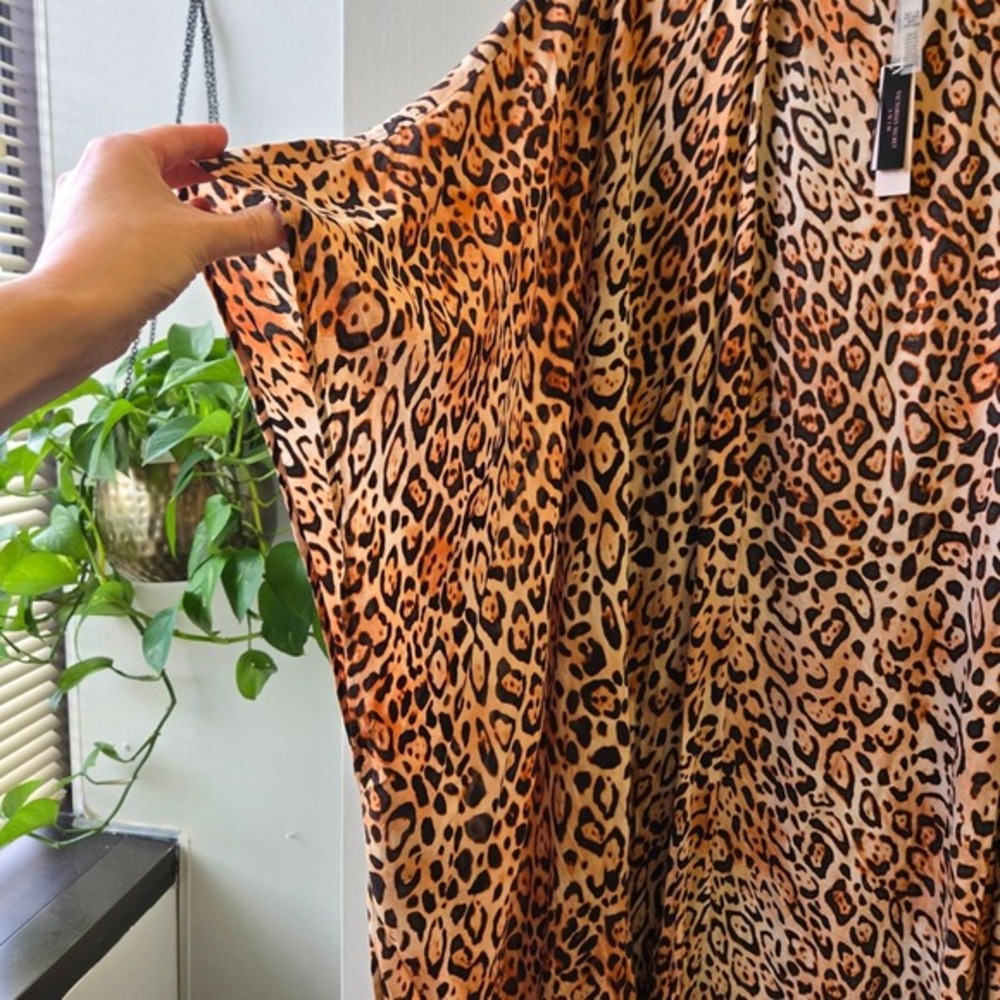 Victorias Secret Leopard Print Kimono Duster Swim Cover Up‎ M/L Festival Beach - Picture 5 of 6